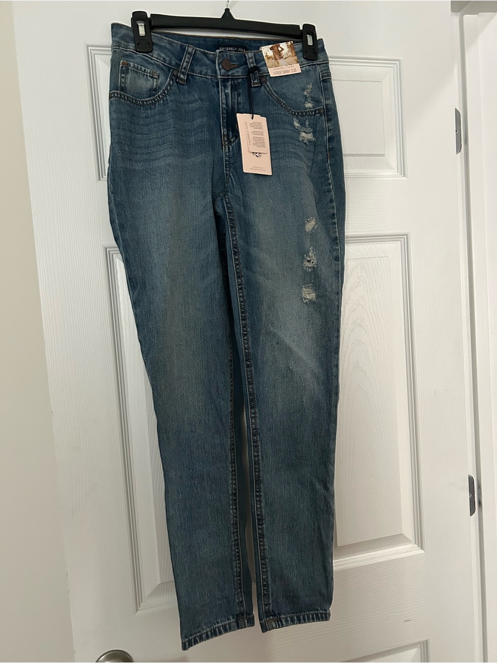 Sincerely Jules Skinny Jeans in Classic Blue with Light Distressing